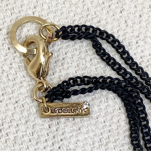 Lydell NYC Double Strand Black Gold Chain Necklace - Picture 3 of 6